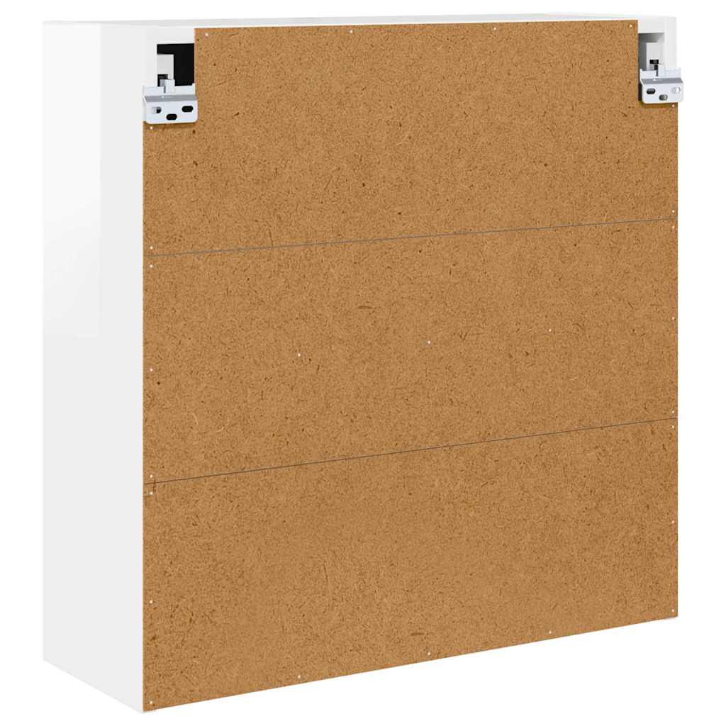 Badezimmerspiegelschrank mit Tür Hochglanz Weiß 60 x 20 x 60 cm