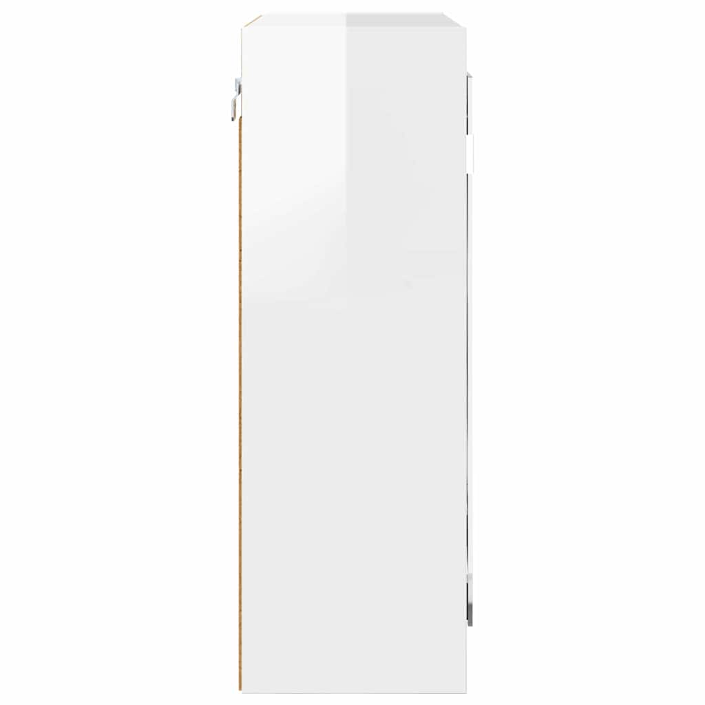 Badezimmerspiegelschrank mit Tür Hochglanz Weiß 60 x 20 x 60 cm
