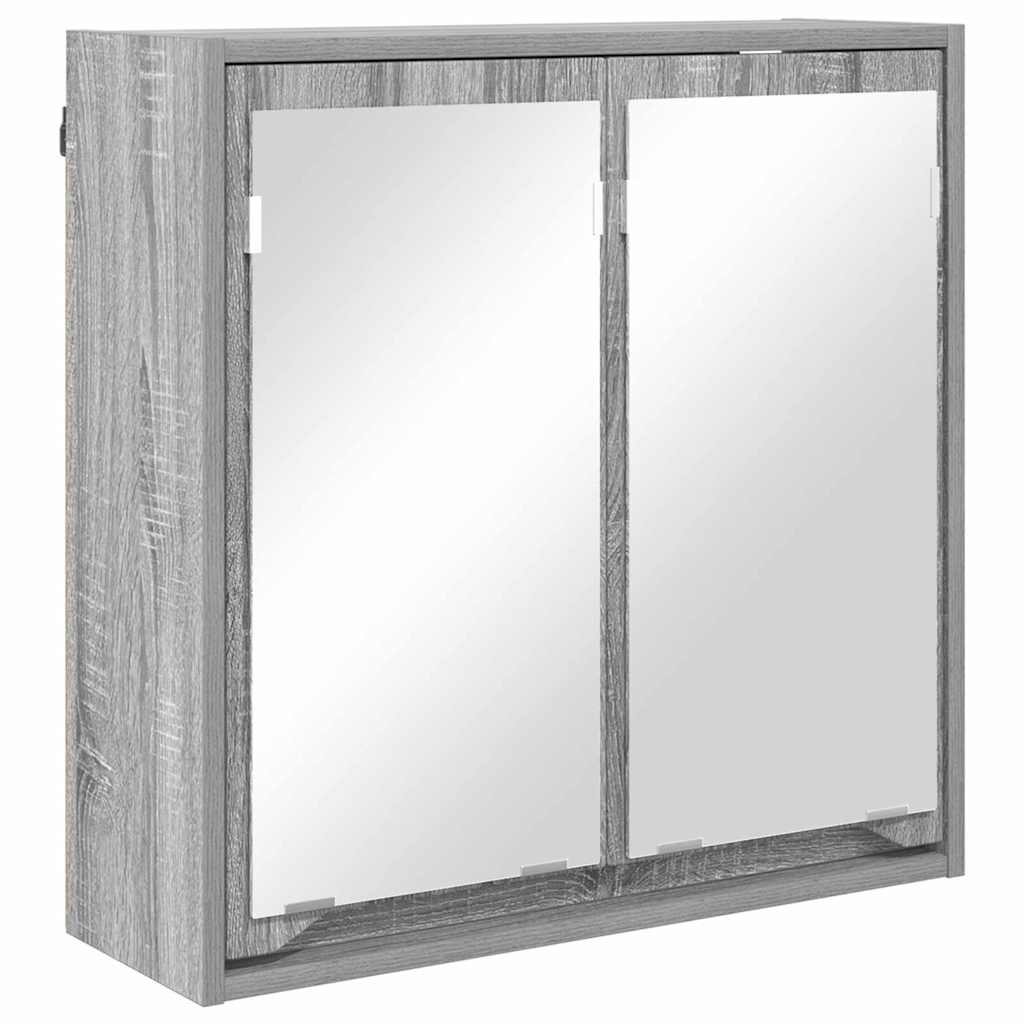 Badezimmerspiegelschrank mit Tür Graues Sonoma 60 x 20 x 60 cm