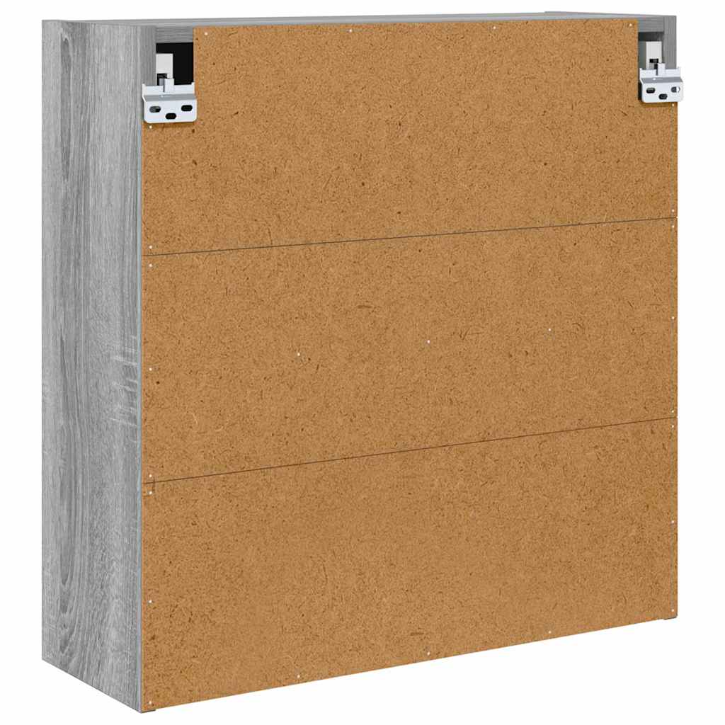 Badezimmerspiegelschrank mit Tür Graues Sonoma 60 x 20 x 60 cm