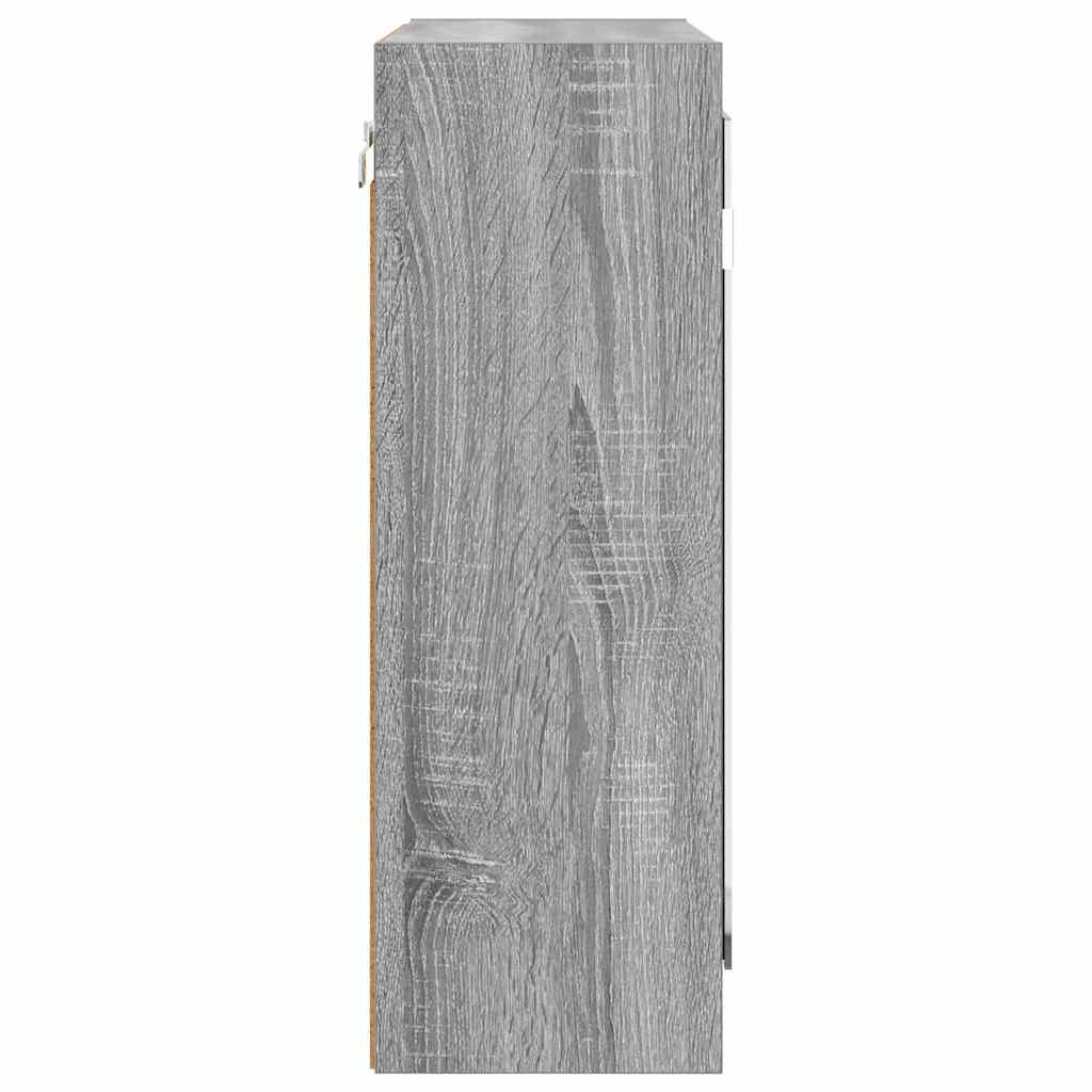 Badezimmerspiegelschrank mit Tür Graues Sonoma 60 x 20 x 60 cm