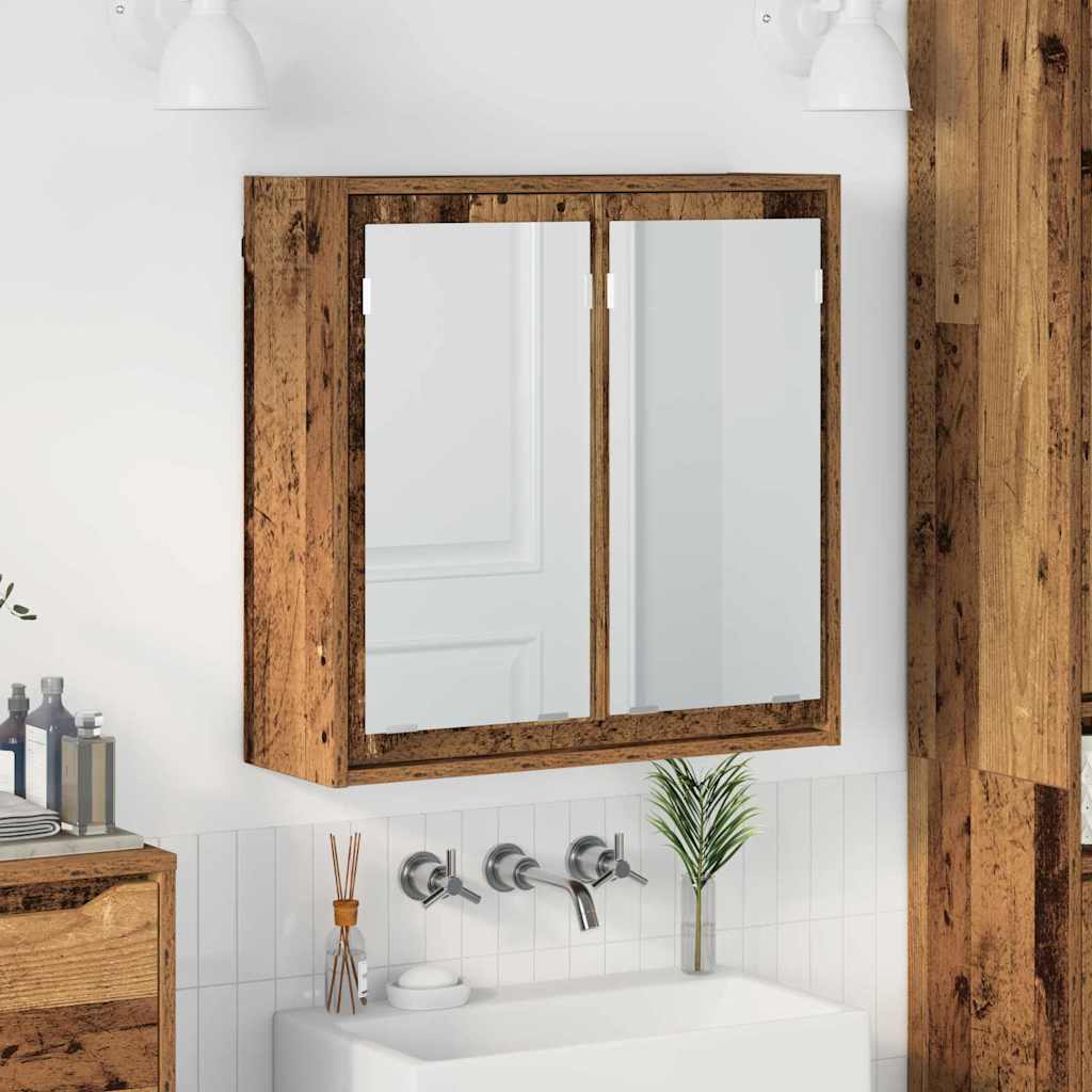 Badezimmerspiegelschrank Altholz 60 x 20 x 60 cm Holzwerkstoff
