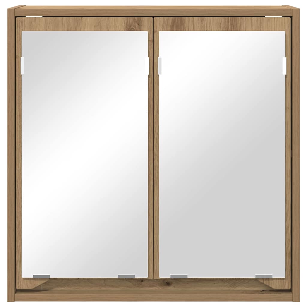 Badezimmerspiegelschrank mit Tür Artisan-Eiche 60 x 20 x 60 cm