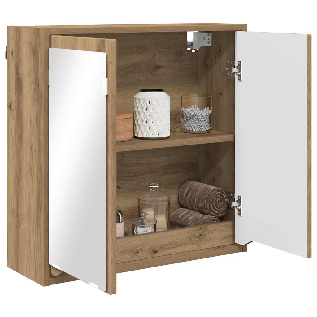Badezimmerspiegelschrank mit Tür Artisan-Eiche 60 x 20 x 60 cm