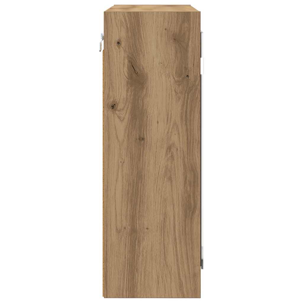 Badezimmerspiegelschrank mit Tür Artisan-Eiche 60 x 20 x 60 cm