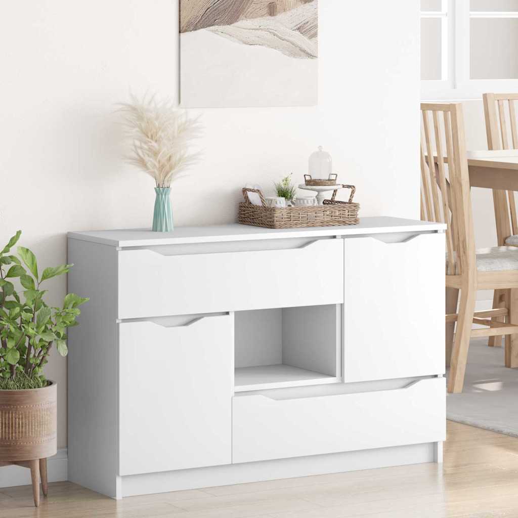 Sideboard mit Schubladen Weiß 100 x 30 x 65,6 Holzwerkstoff