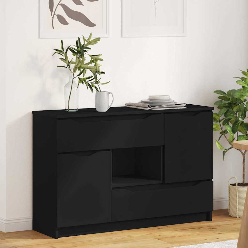 Sideboard mit Schubladen Schwarz 100 x 30 x 65,6 Holzwerkstoff