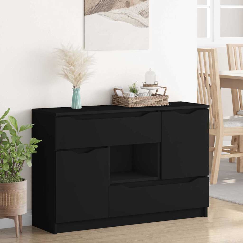 Sideboard mit Schubladen Schwarz 100 x 30 x 65,6 Holzwerkstoff