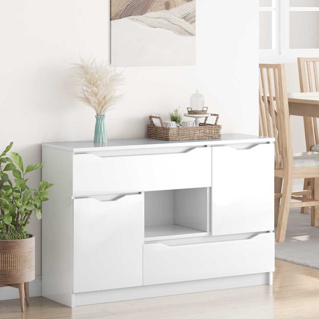 Sideboard Hochglanz Weiß 100 x 30 x 65,6 Holzwerkstoff