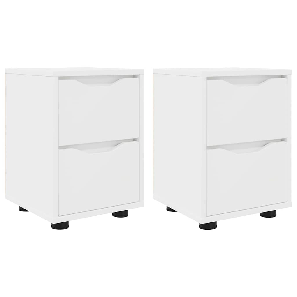 Nachttische 2 pcs Weiß 30,5 x 30 x 43 cm Holzwerkstoff