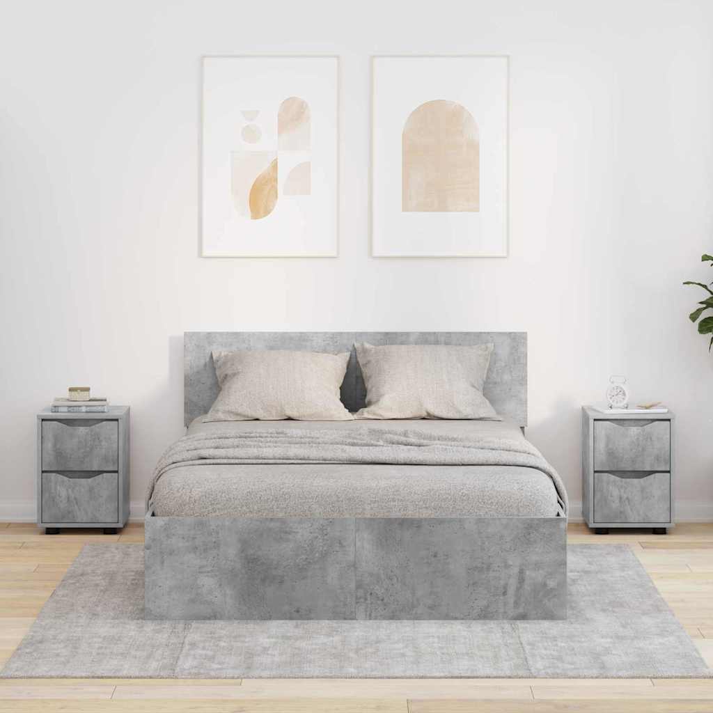 Nachttische 2 pcs Beton Grau 30,5 x 30 x 43 cm Holzwerkstoff