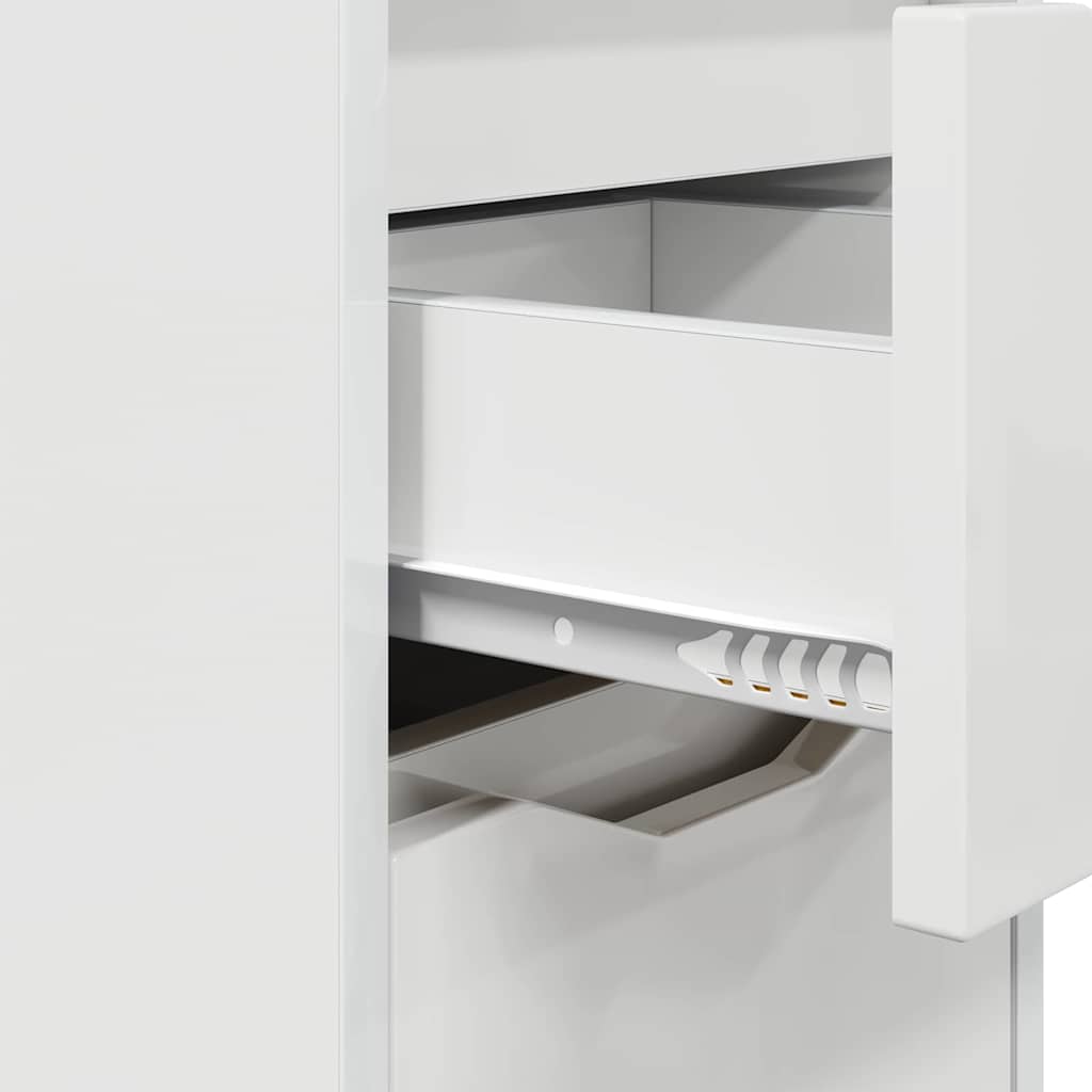 Nachttische 2 pcs Hochglanz Weiß 30,5 x 30 x 43 cm