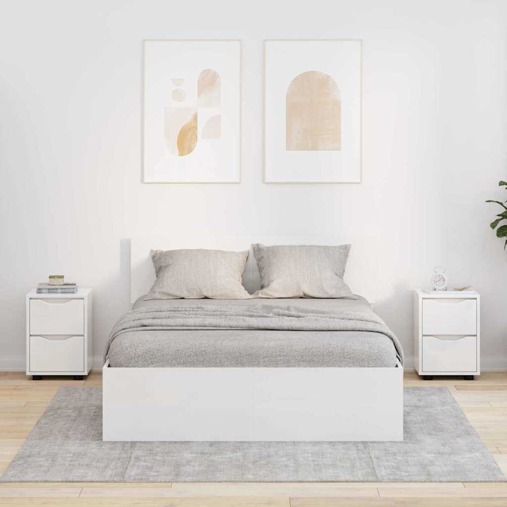 Nachttische 2 pcs Hochglanz Weiß 30,5 x 30 x 43 cm