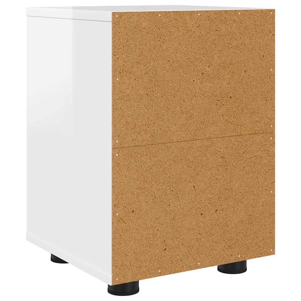 Nachttische 2 pcs Hochglanz Weiß 30,5 x 30 x 43 cm