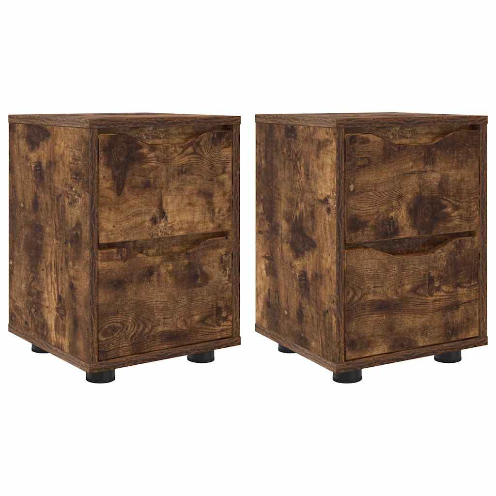 Nachttische 2 pcs Geräucherte Eiche 30,5 x 30 x 43 cm