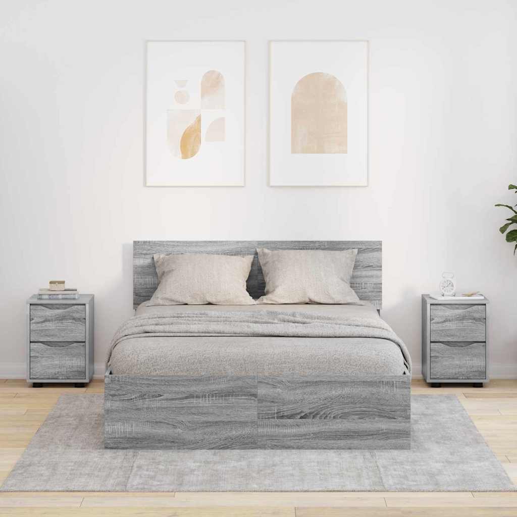 Nachttische 2 pcs Graues Sonoma 30,5 x 30 x 43 cm Holzwerkstoff