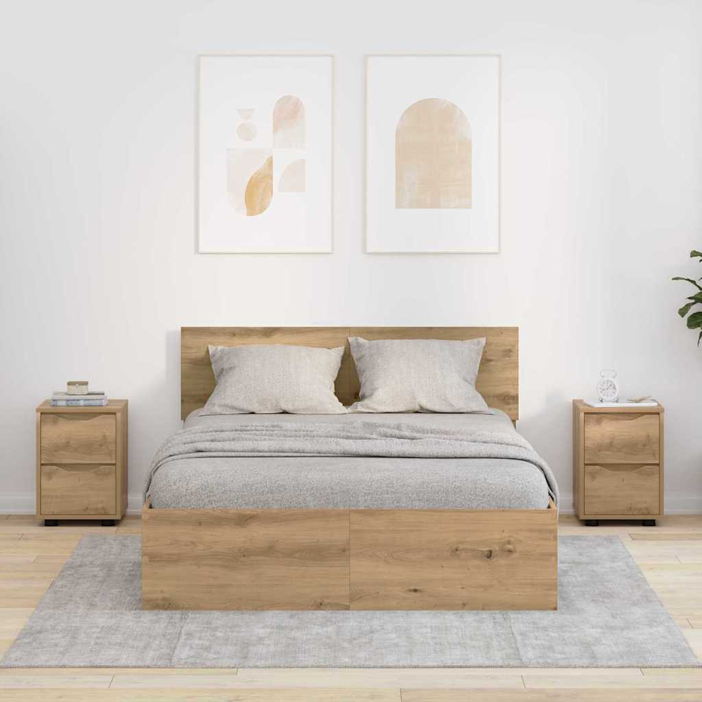 Nachttische 2 pcs Artisan-Eiche 30,5 x 30 x 43 cm Holzwerkstoff