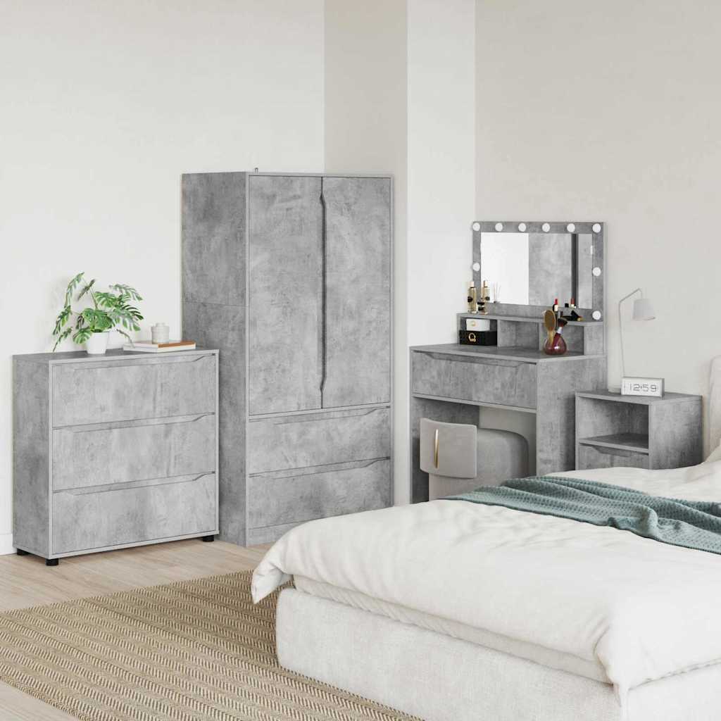 Aufbewahrungsschrank Beton Grau 80 x 31 x 81 cm Holzwerkstoff