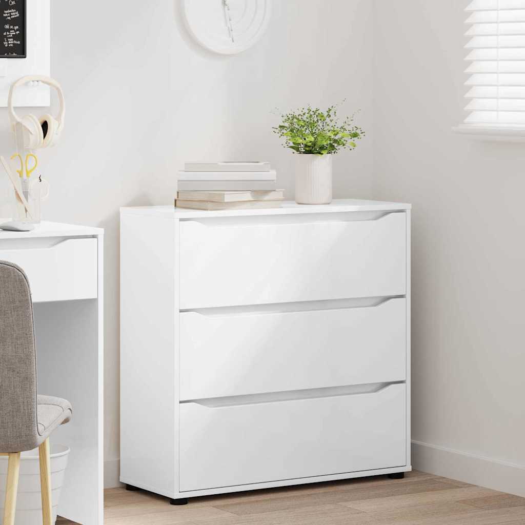 Aufbewahrungsschrank Hochglanz Weiß 80 x 31 x 81 cm