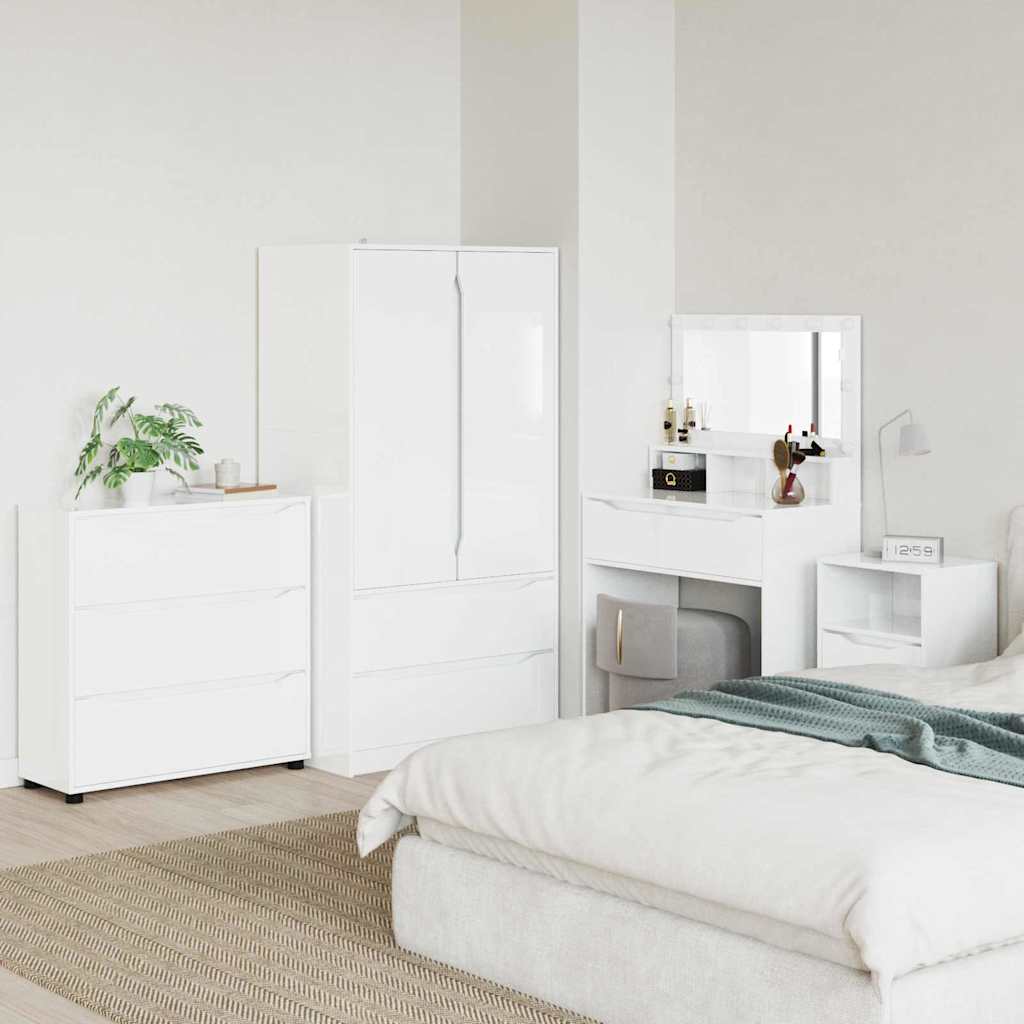 Aufbewahrungsschrank Hochglanz Weiß 80 x 31 x 81 cm