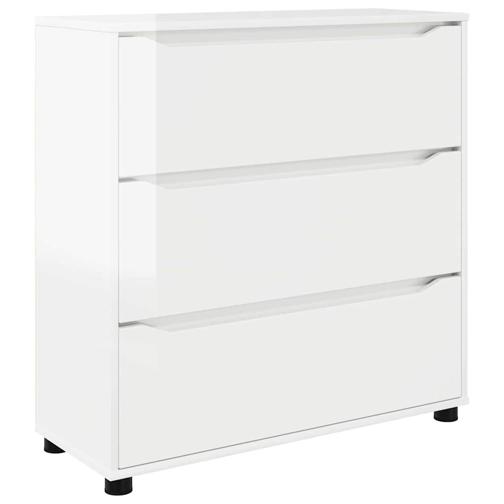 Aufbewahrungsschrank Hochglanz Weiß 80 x 31 x 81 cm