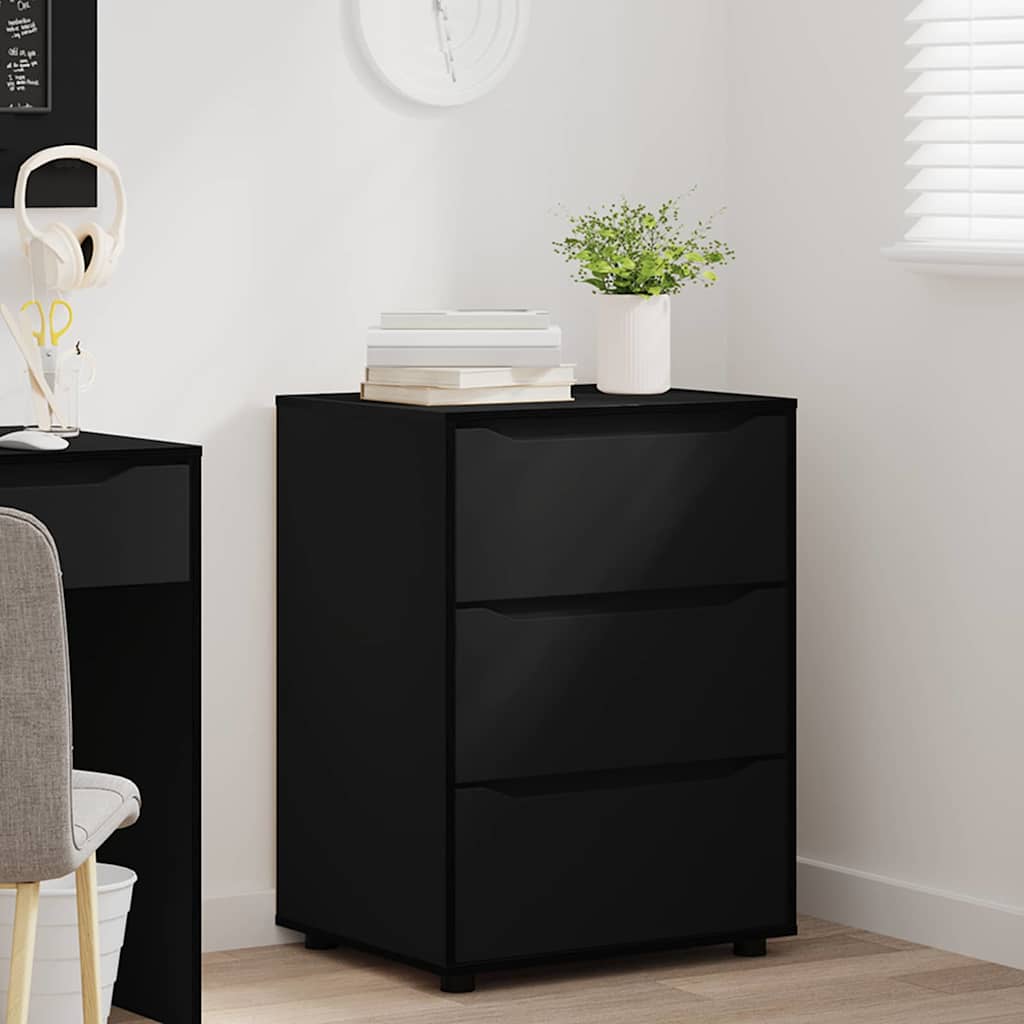 Aufbewahrungsschrank Schwarz 60 x 48 x 81 cm Holzwerkstoff