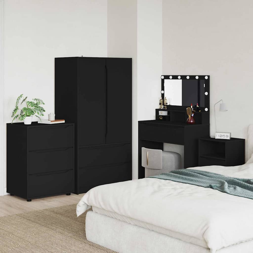 Aufbewahrungsschrank Schwarz 60 x 48 x 81 cm Holzwerkstoff