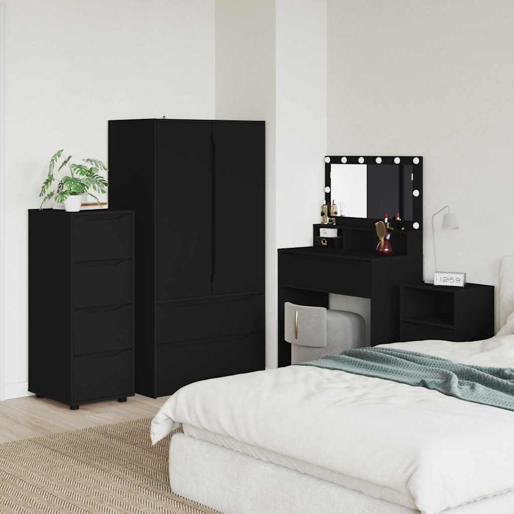 Aufbewahrungsschrank Schwarz 40 x 48 x 105 cm Holzwerkstoff
