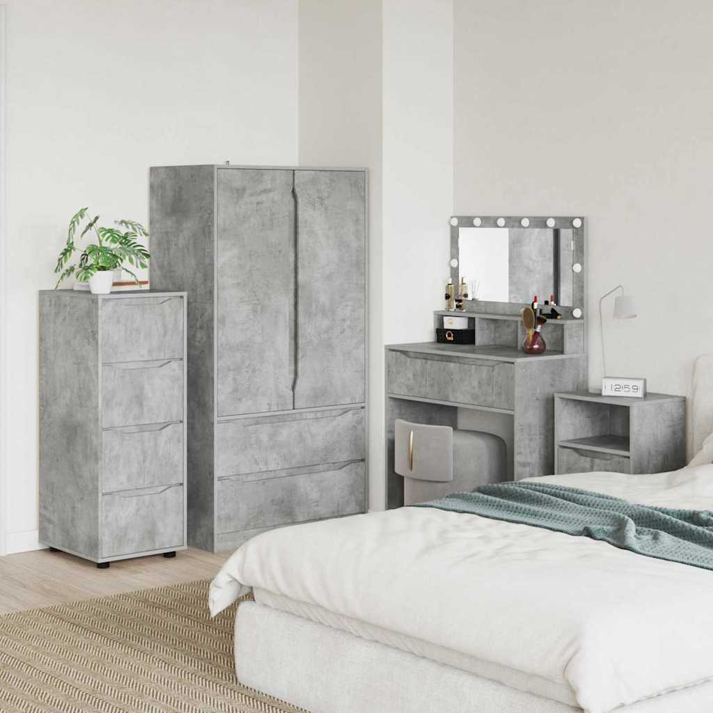 Aufbewahrungsschrank Beton Grau 40 x 48 x 105 cm Holzwerkstoff