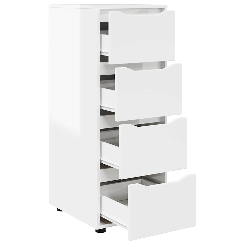 Aufbewahrungsschrank Hochglanz Weiß 40 x 48 x 105 cm