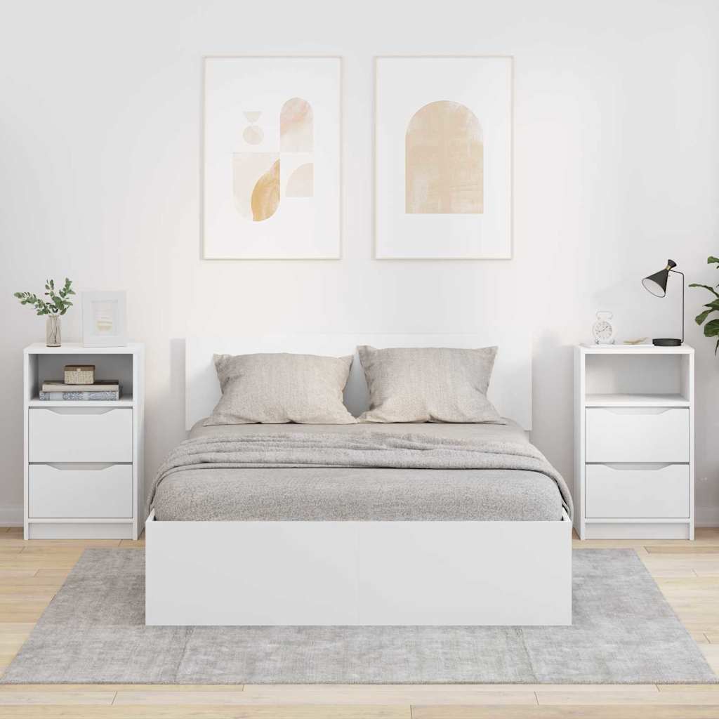 Nachttische 2 pcs Weiß 40 x 30 x 467 cm Holzwerkstoff