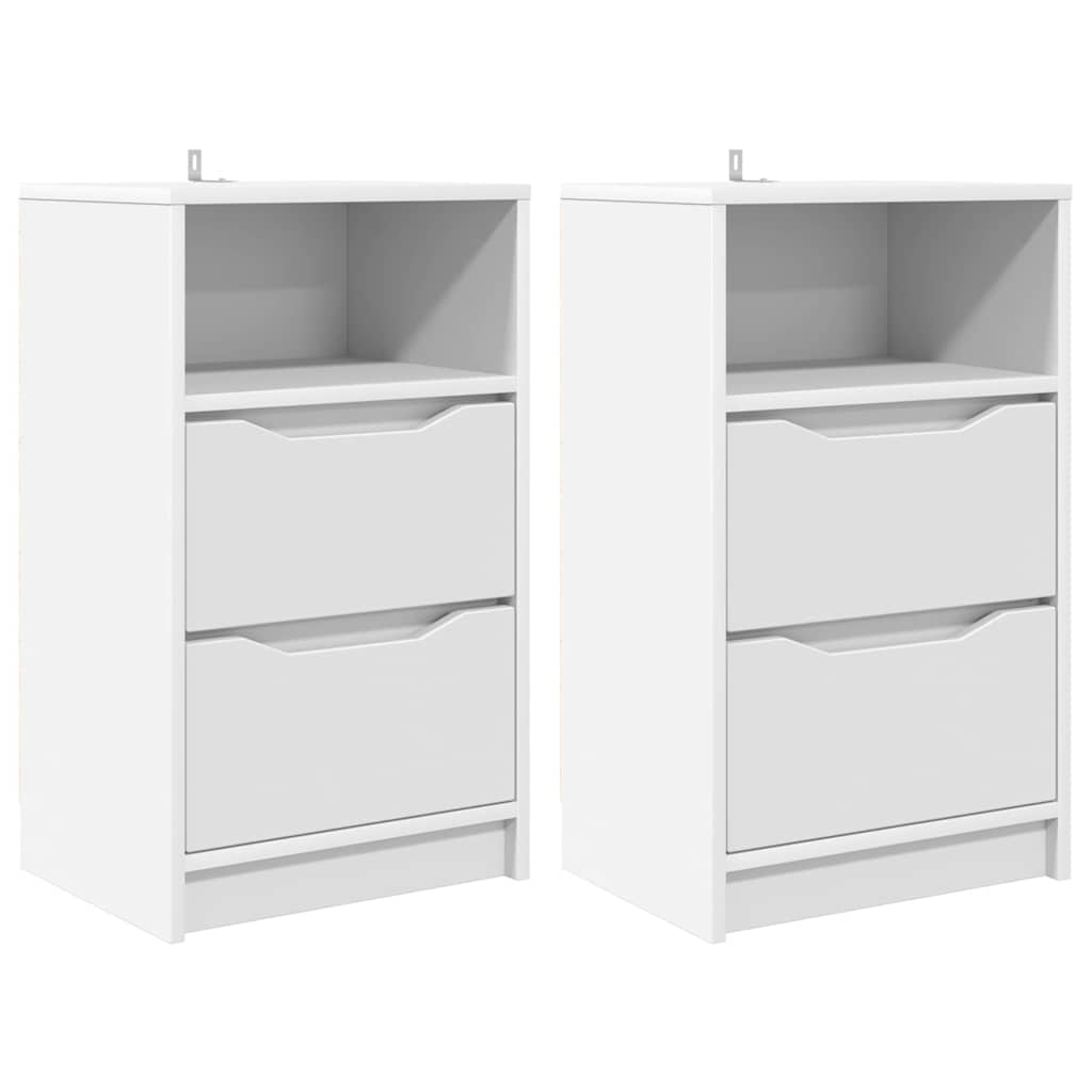 Nachttische 2 pcs Weiß 40 x 30 x 467 cm Holzwerkstoff