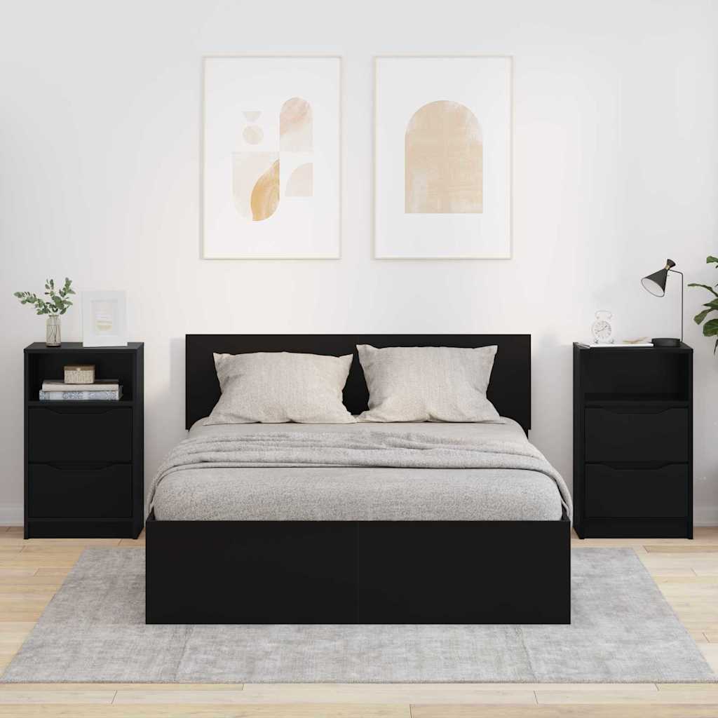 Nachttische 2 pcs Schwarz 40 x 30 x 467 cm Holzwerkstoff