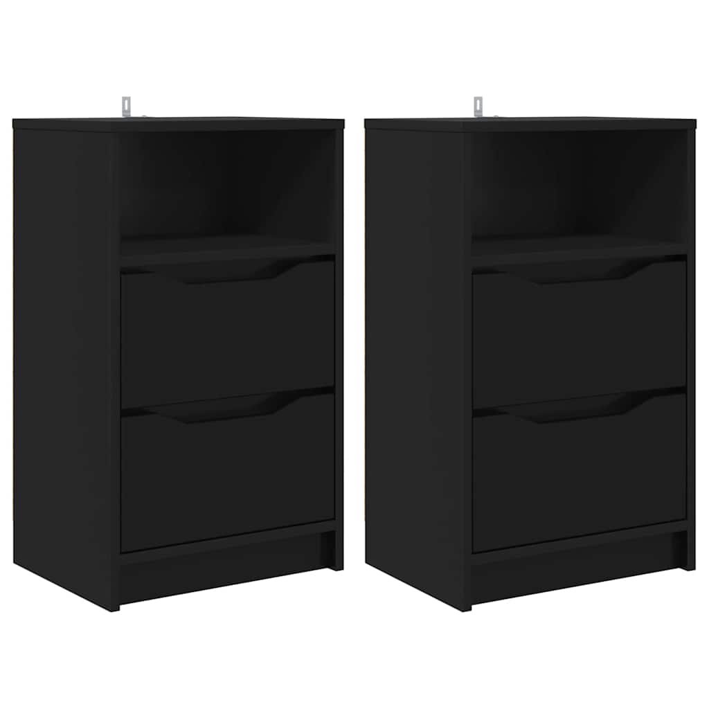 Nachttische 2 pcs Schwarz 40 x 30 x 467 cm Holzwerkstoff