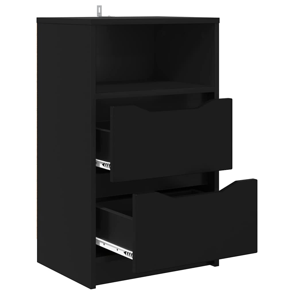 Nachttische 2 pcs Schwarz 40 x 30 x 467 cm Holzwerkstoff