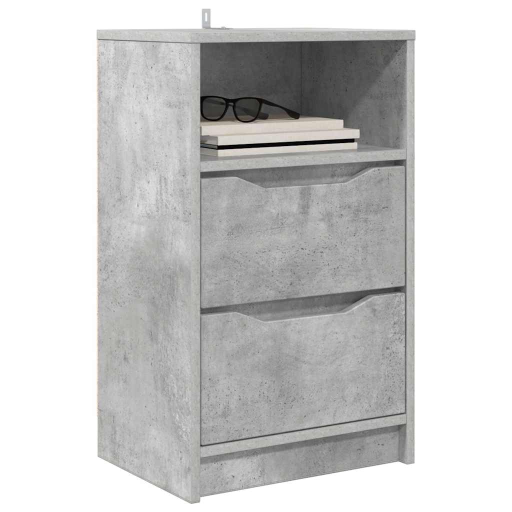 Nachttische 2 pcs Beton Grau 40 x 30 x 467 cm Holzwerkstoff