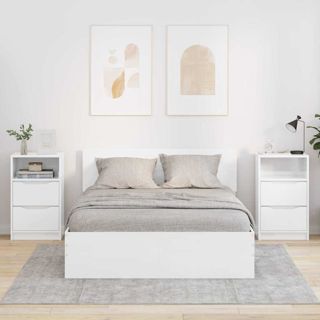 Nachttische 2 pcs Hochglanz Weiß 40 x 30 x 467 cm Holzwerkstoff
