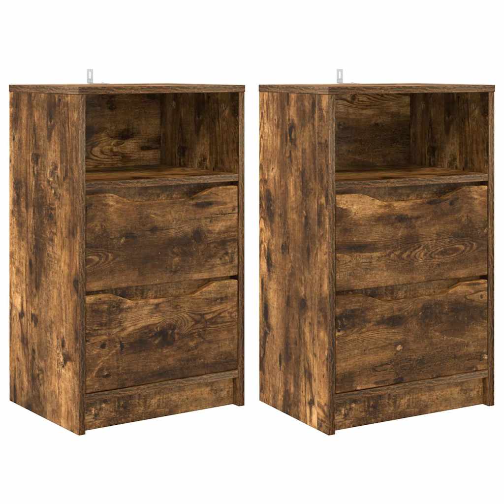 Nachttische 2 pcs Geräucherte Eiche 40 x 30 x 467 cm