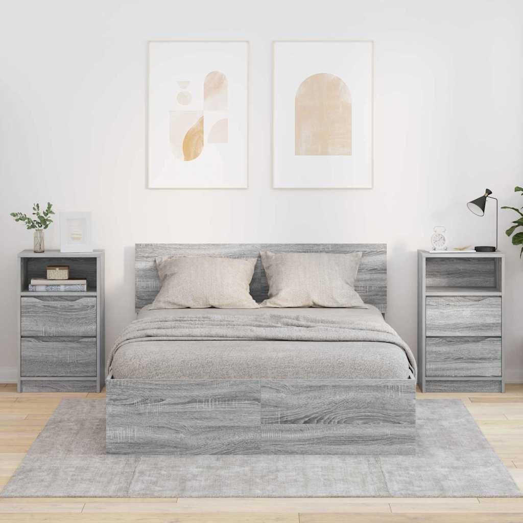 Nachttische 2 pcs Graues Sonoma 40 x 30 x 467 cm Holzwerkstoff