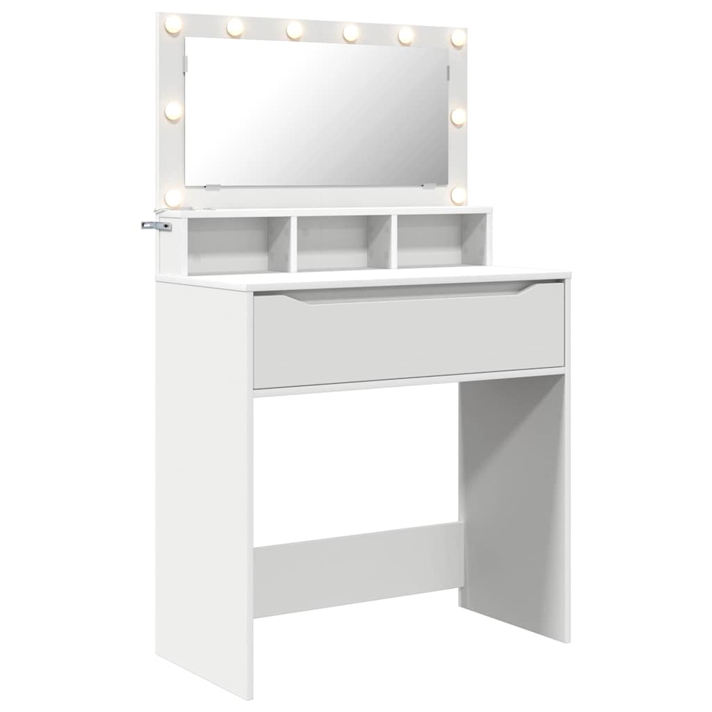 Schlafzimmer-Frisiertische mit Speicher Weiß 80 x 39,6 x 135 cm