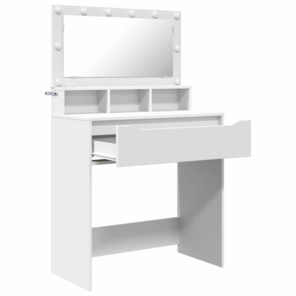 Schlafzimmer-Frisiertische mit Speicher Weiß 80 x 39,6 x 135 cm