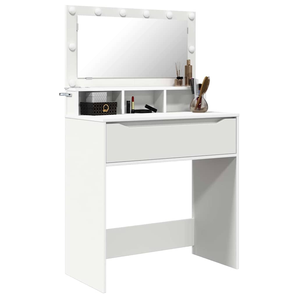 Schlafzimmer-Frisiertische mit Speicher Weiß 80 x 39,6 x 135 cm