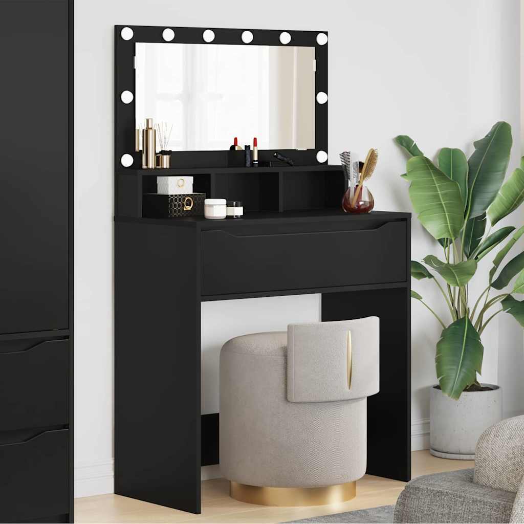 Schlafzimmer-Frisiertische Schwarz 80 x 39,6 x 135 cm