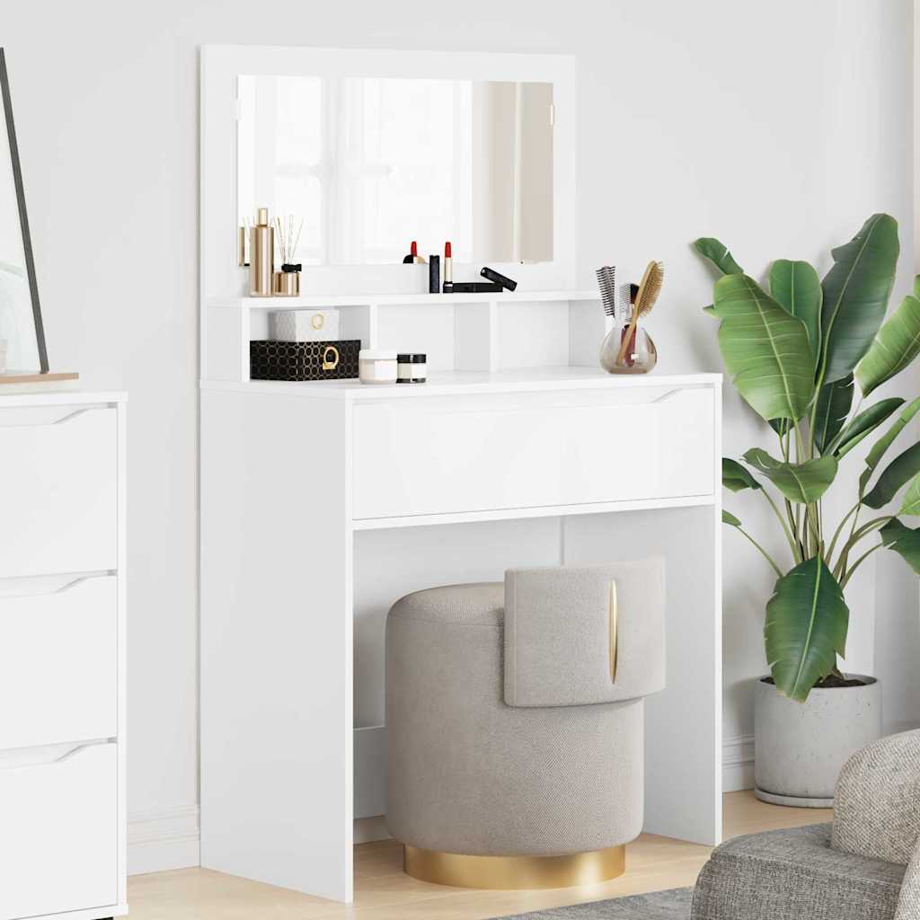 Schlafzimmer-Frisiertische mit Speicher Weiß 80 x 39,6 x 135 cm