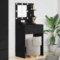 Schlafzimmer-Frisiertische mit Regal Schwarz 80 x 39,6 x 135 cm