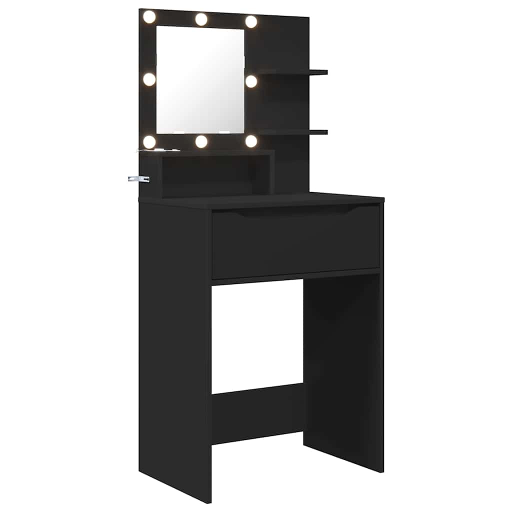 Schlafzimmer-Frisiertische mit Regal Schwarz 80 x 39,6 x 135 cm