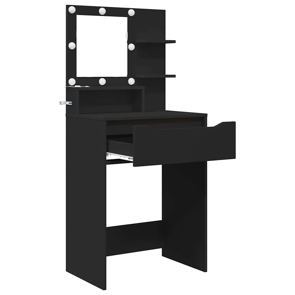 Schlafzimmer-Frisiertische mit Regal Schwarz 80 x 39,6 x 135 cm
