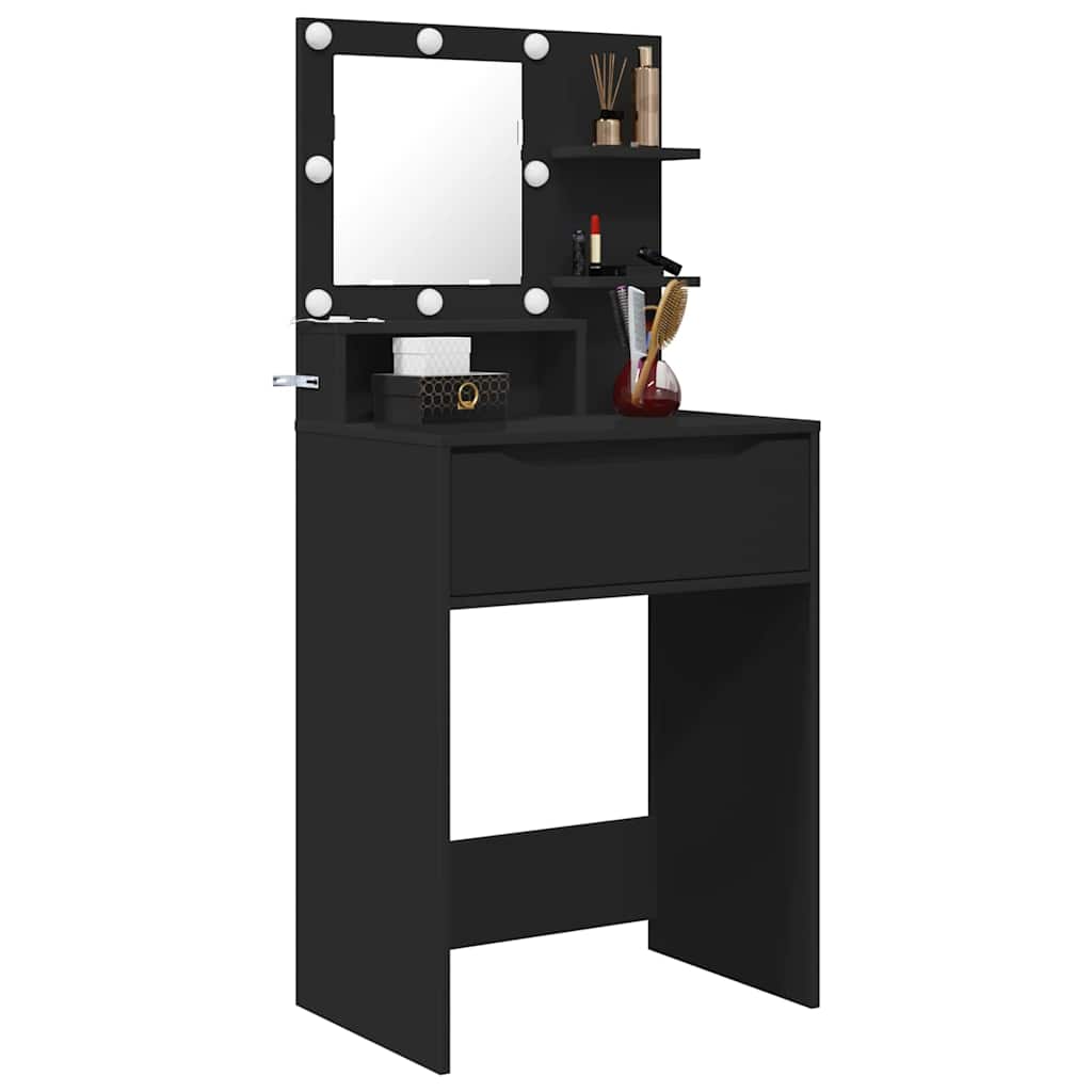 Schlafzimmer-Frisiertische mit Regal Schwarz 80 x 39,6 x 135 cm