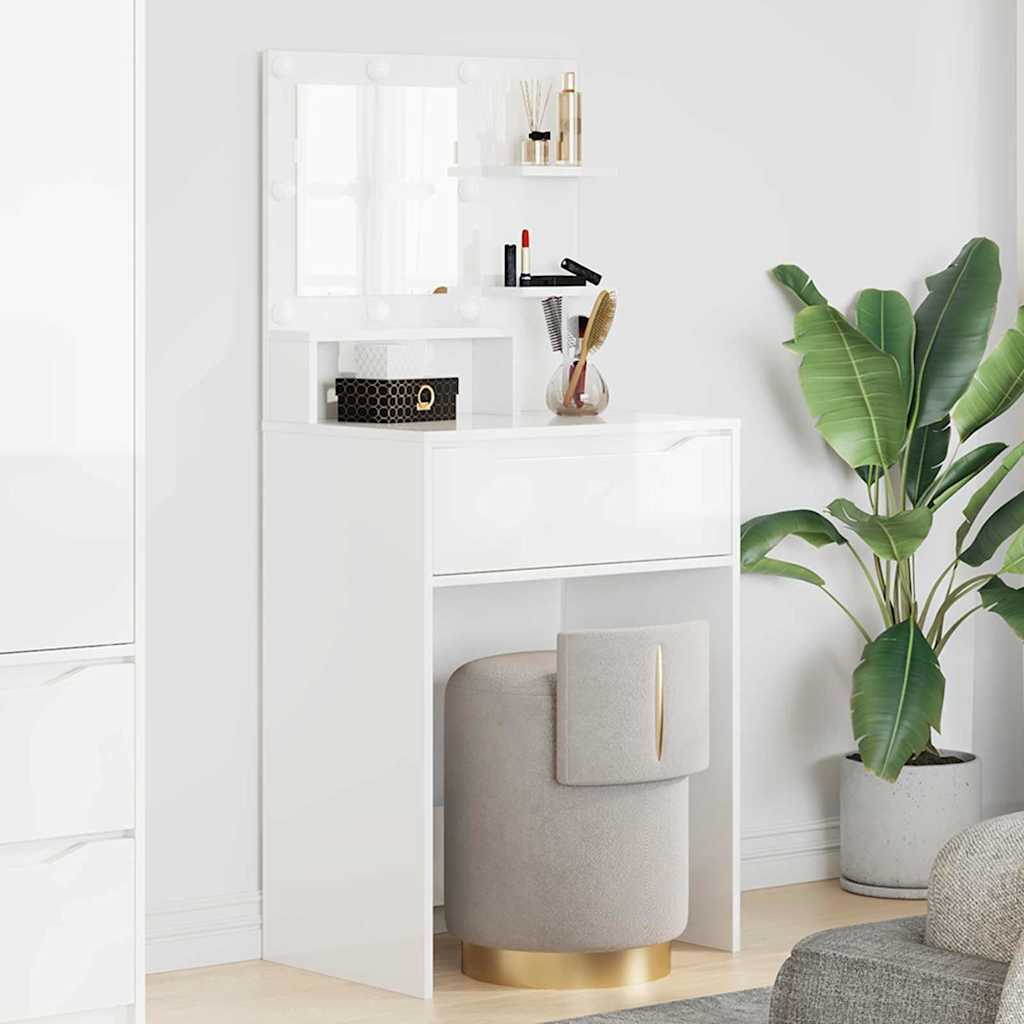 Schlafzimmer-Frisiertische Hochglanz Weiß 80 x 39,6 x 135 cm