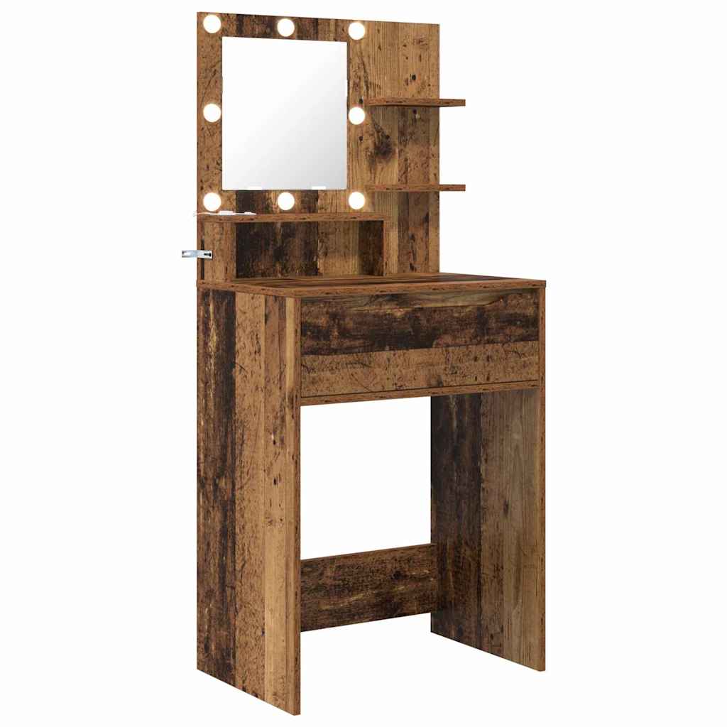 Schlafzimmer-Frisiertische mit Regal Altholz 80 x 39,6 x 135 cm